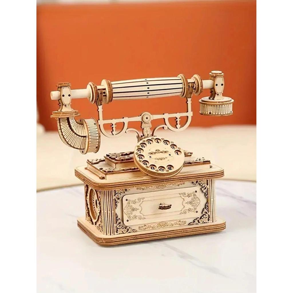 Creative Retro Telephone 3D Wooden Puzzle for Adults by HitMyNeed