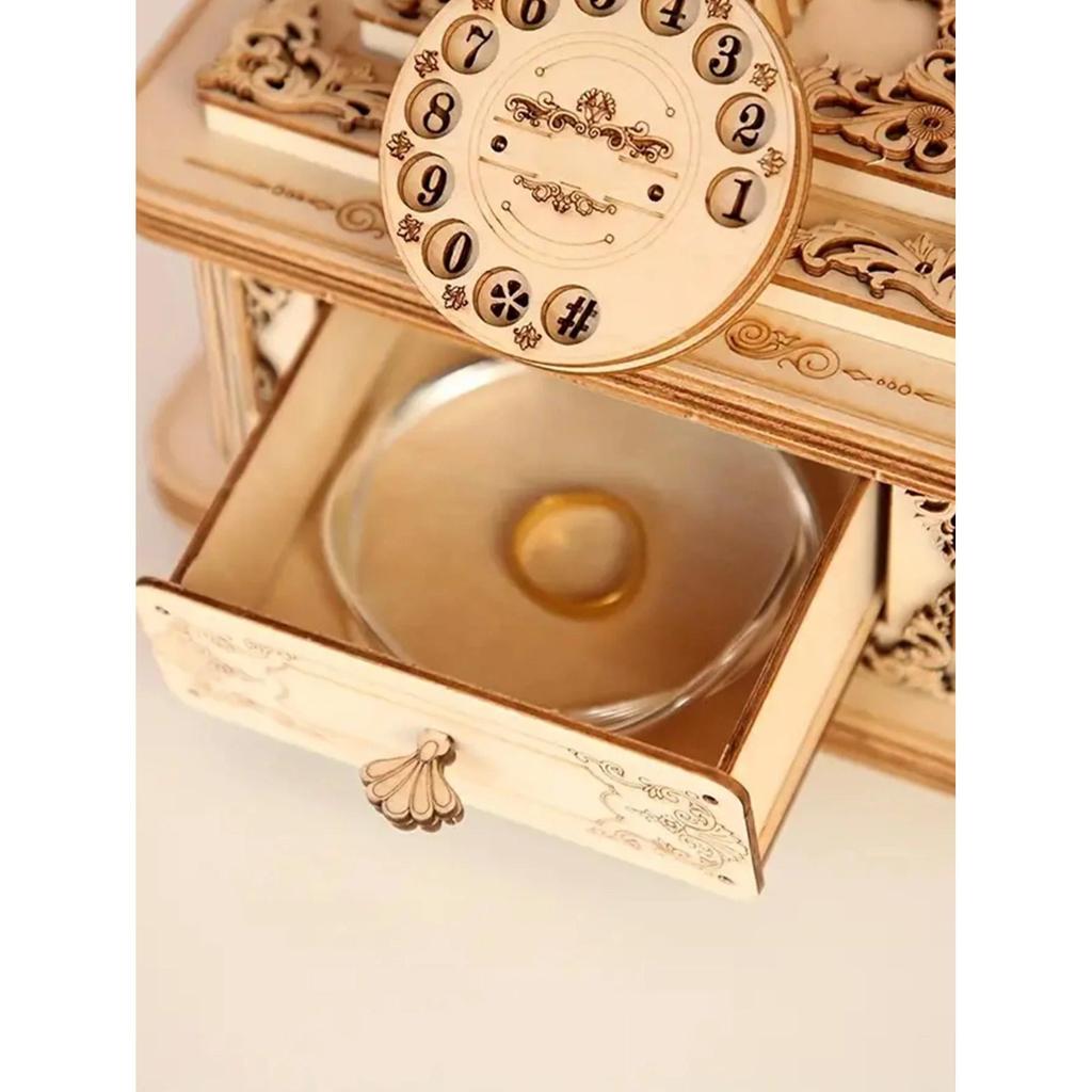 Creative Retro Telephone 3D Wooden Puzzle for Adults by HitMyNeed