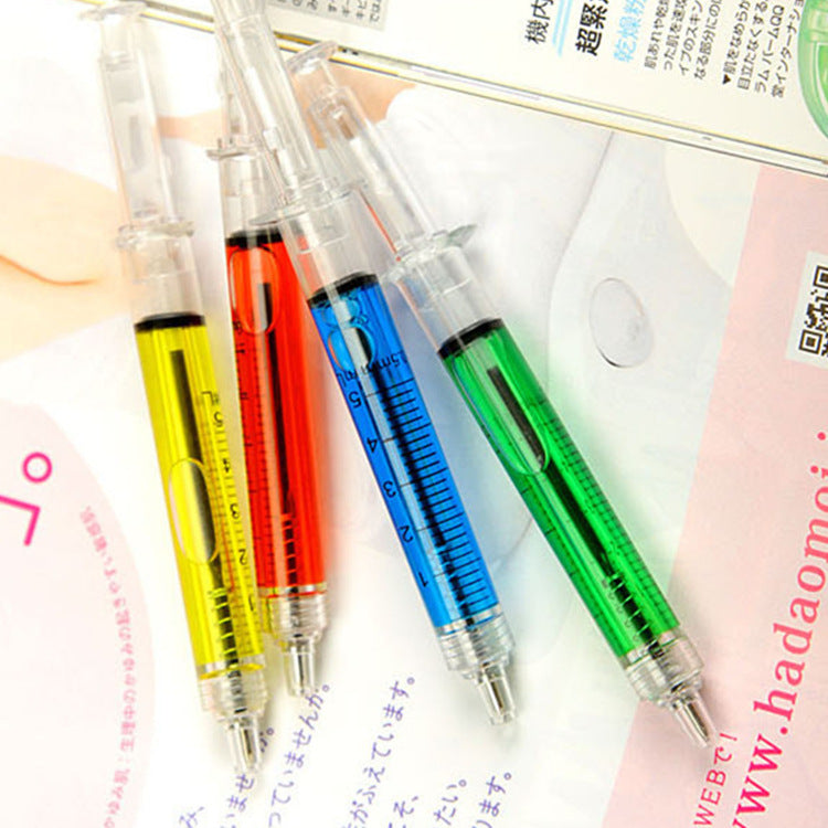 Creative Syringe Ballpoint Pens Set (4 Pack) by HitMyNeed