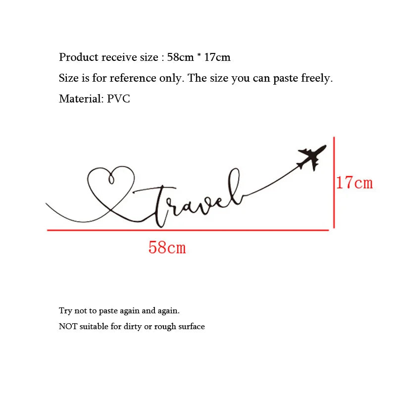 Creative Travel Quote Wall Sticker for Home Décor by HitMyNeed