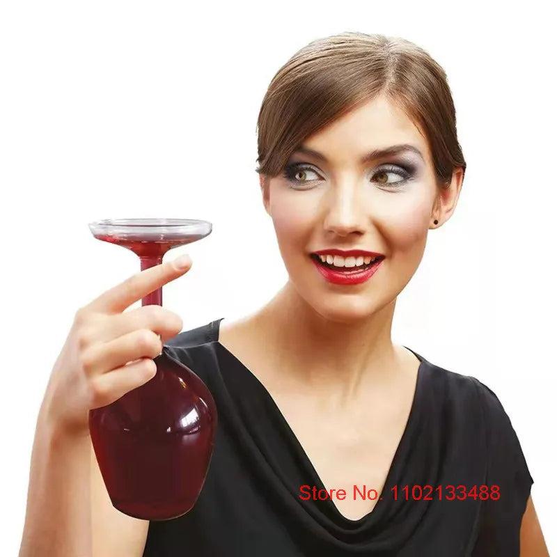 Creative Upside Down Goblet Wine Glass 375ml by HitMyNeed