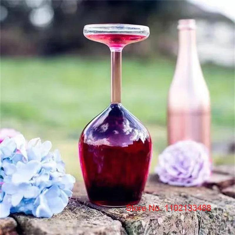Creative Upside Down Goblet Wine Glass 375ml by HitMyNeed