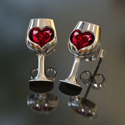 Creative Wine Glass Stud Earrings (1 Pair) by HitMyNeed