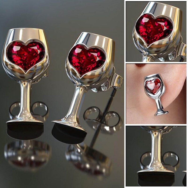 Creative Wine Glass Stud Earrings (1 Pair) by HitMyNeed