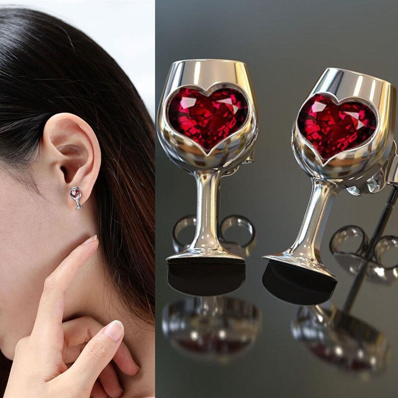 Creative Wine Glass Stud Earrings (1 Pair) by HitMyNeed