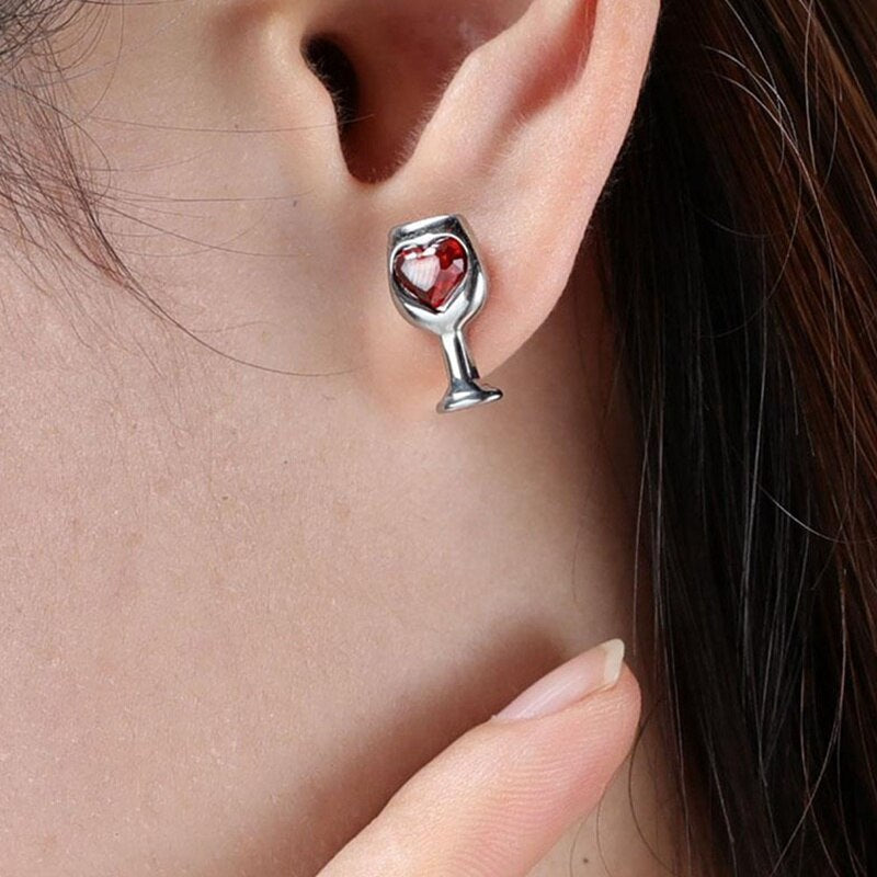 Creative Wine Glass Stud Earrings (1 Pair) by HitMyNeed
