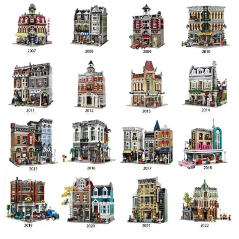 Creator Street Brick Bank & Corner Cafe Building Set by HitMyNeed