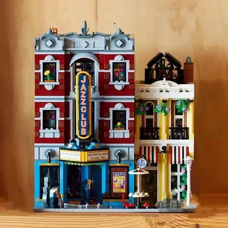 Creator Street Brick Bank & Corner Cafe Building Set jazz-club by HitMyNeed