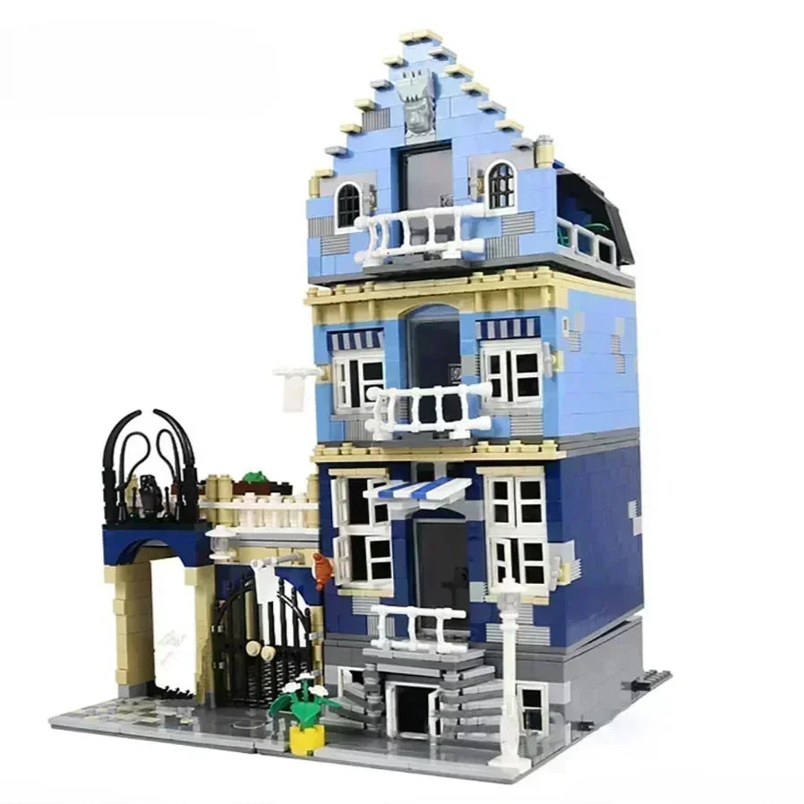 Creator Street Brick Bank & Corner Cafe Building Set market-street by HitMyNeed