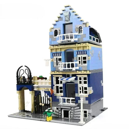 Creator Street Brick Bank & Corner Cafe Building Set market-street by HitMyNeed