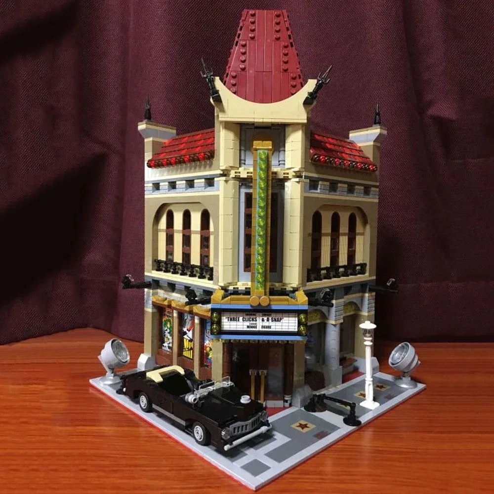 Creator Street Brick Bank & Corner Cafe Building Set palace-cinema by HitMyNeed