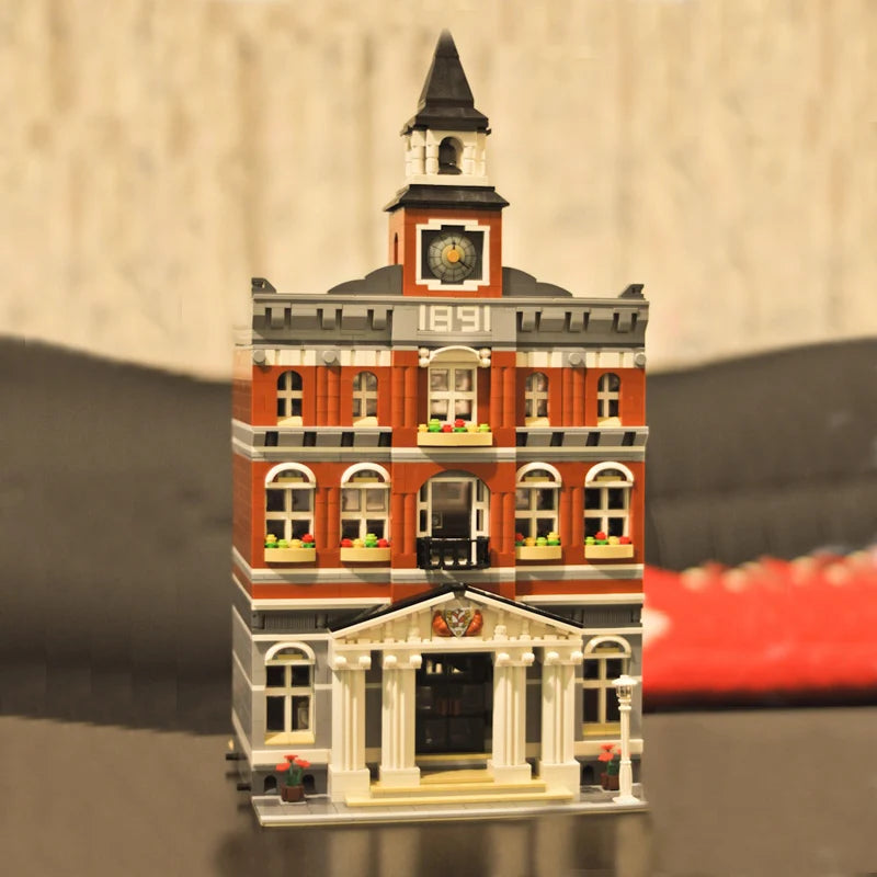 Creator Street Brick Bank & Corner Cafe Building Set town-hall by HitMyNeed