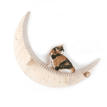 Crescent Wooden Cat Wall Platform by HitMyNeed