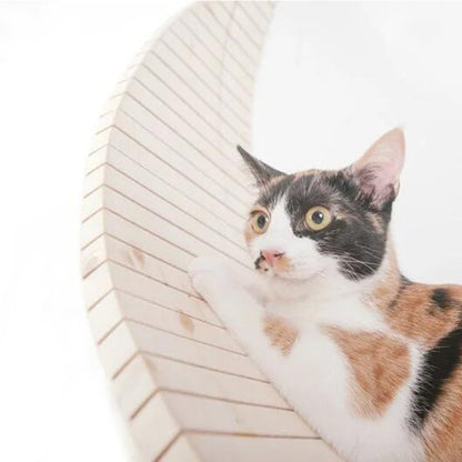 Crescent Wooden Cat Wall Platform by HitMyNeed