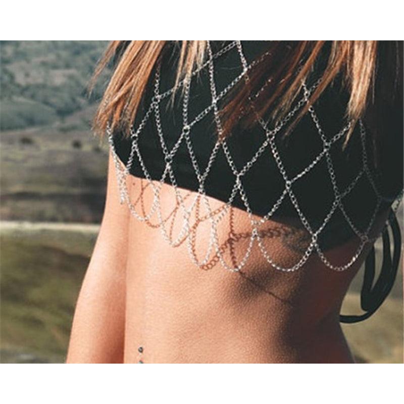 Crisscross Body Chain Necklace for Layering by HitMyNeed