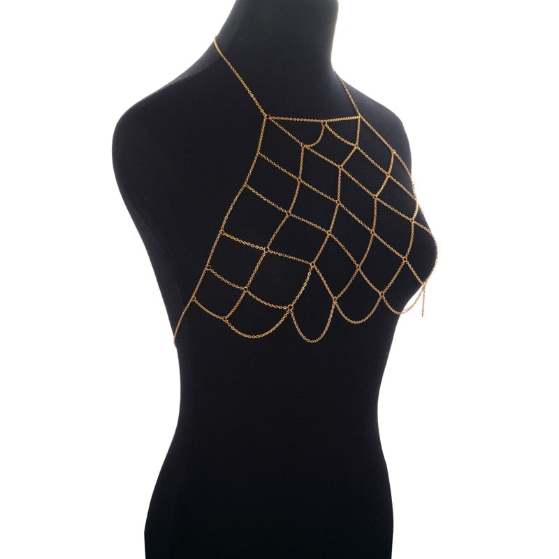 Crisscross Body Chain Necklace for Layering by HitMyNeed