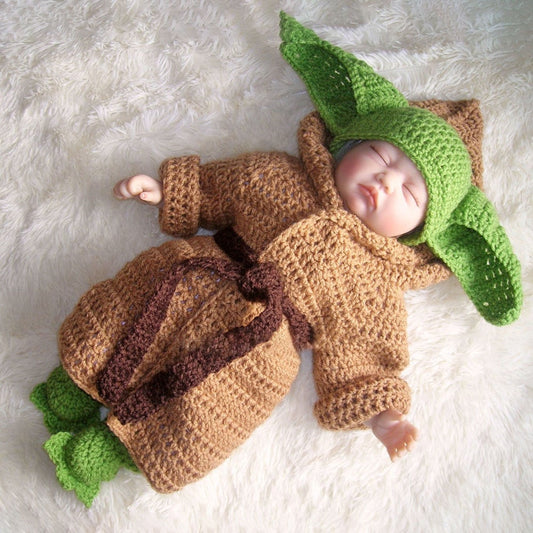 Crochet Yoda Baby Costume Outfit 0-6 Months by HitMyNeed