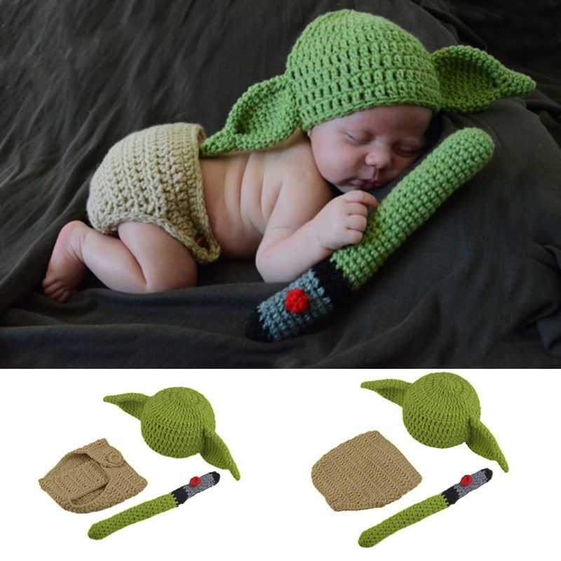 Crochet Yoda Baby Costume Outfit 0-6 Months by HitMyNeed