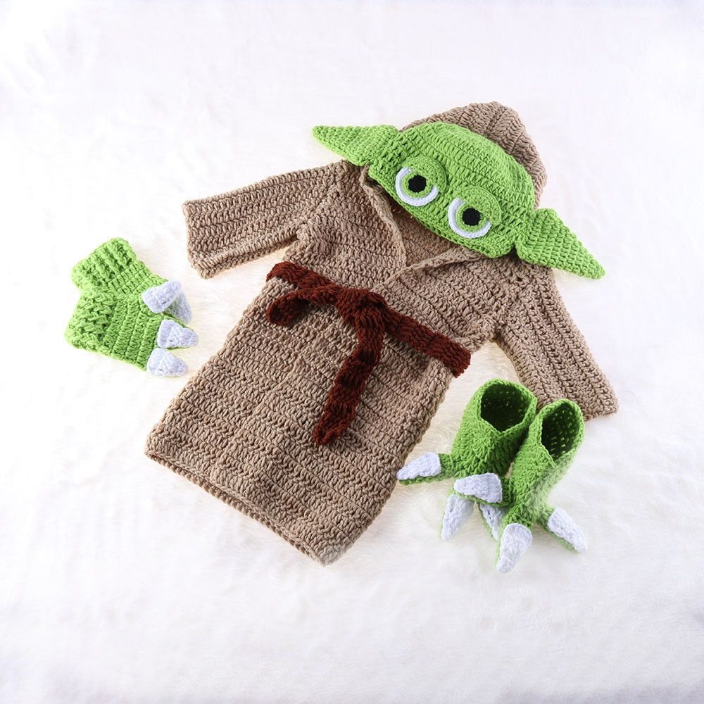 Crochet Yoda Baby Costume Outfit 0-6 Months by HitMyNeed