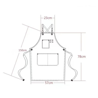 Cross-Back Canvas Work Apron with 3 Pockets by HitMyNeed