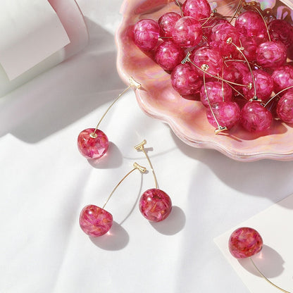 Crystal Cherry Dangle Earrings for Women (1 Pair) by HitMyNeed