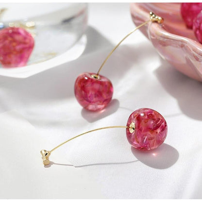 Crystal Cherry Dangle Earrings for Women (1 Pair) by HitMyNeed