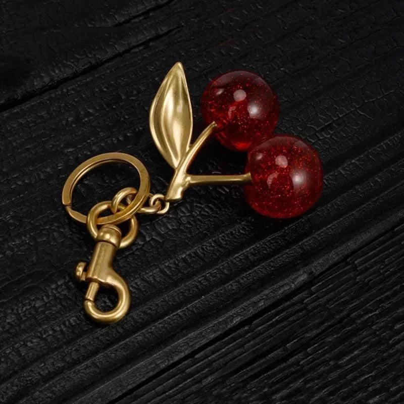 Crystal Cherry Handbag & Car Pendant Keychain by HitMyNeed