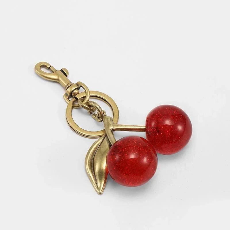 Crystal Cherry Handbag & Car Pendant Keychain by HitMyNeed