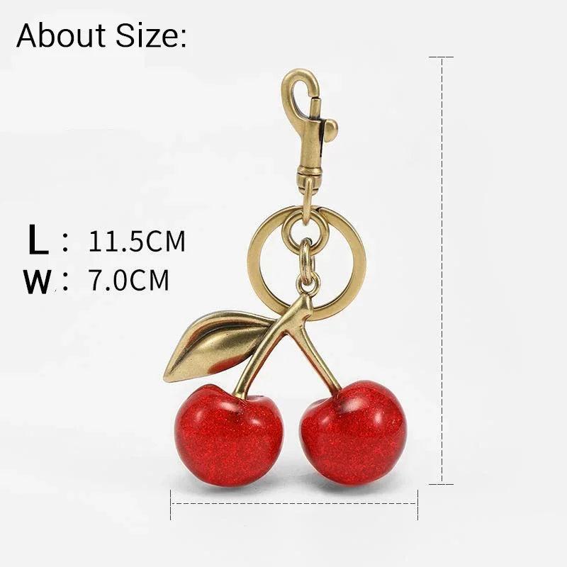 Crystal Cherry Handbag & Car Pendant Keychain by HitMyNeed