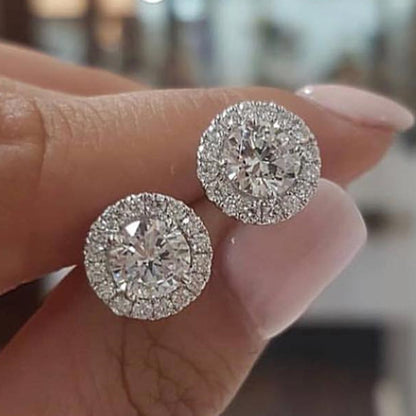 Crystal Cubic Zirconia Stud Earrings for Women by HitMyNeed