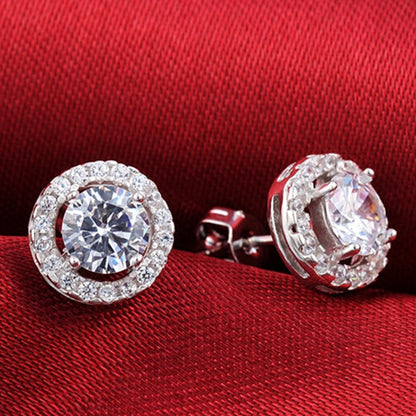 Crystal Cubic Zirconia Stud Earrings for Women by HitMyNeed