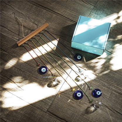 Crystal Evil Eye Wind Chime with Hanging Charms by HitMyNeed