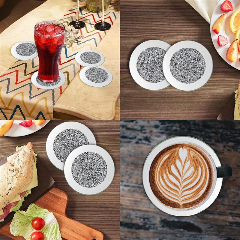 Crystal Glass Mirrored Coasters Set of 4 by HitMyNeed
