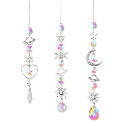 Crystal Moon Sun Catcher Wind Chime Rainbow Decor by HitMyNeed