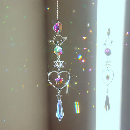 Crystal Moon Sun Catcher Wind Chime Rainbow Decor sliver-1 by HitMyNeed