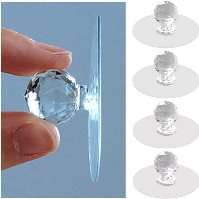 Crystal Self-Adhesive Cabinet Knobs (Set of 4) by HitMyNeed