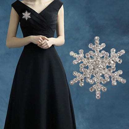 Crystal Snowflake Brooch Pin with Studded Crystals by HitMyNeed