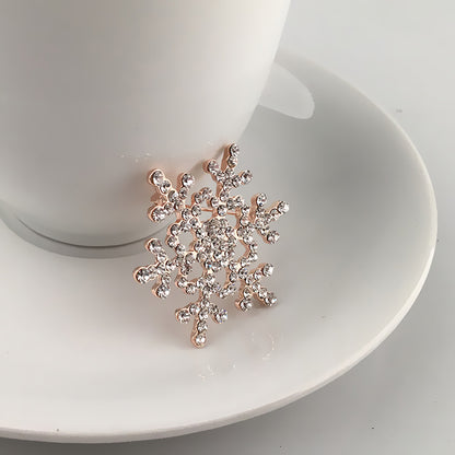 Crystal Snowflake Brooch Pin with Studded Crystals by HitMyNeed