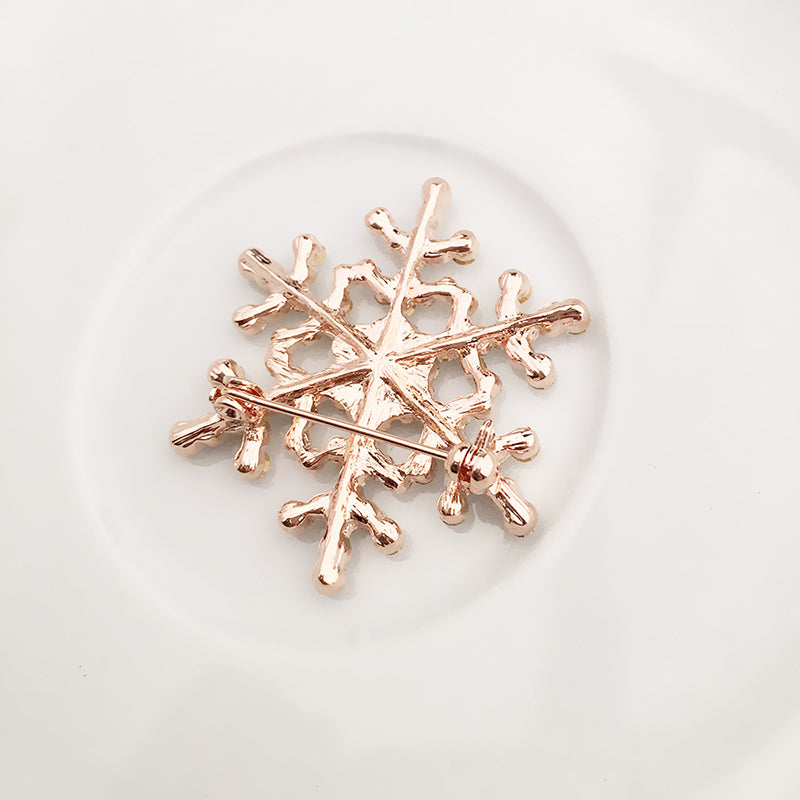Crystal Snowflake Brooch Pin with Studded Crystals by HitMyNeed