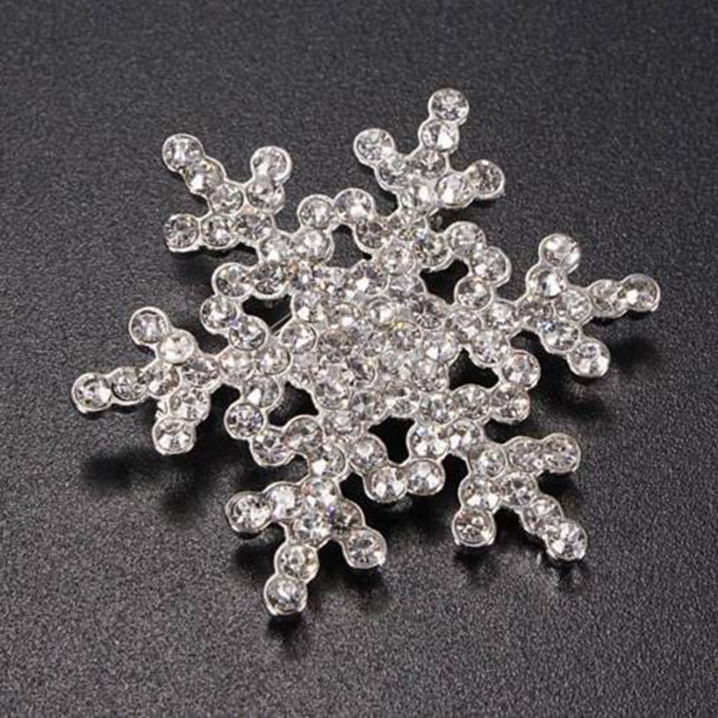 Crystal Snowflake Brooch Pin with Studded Crystals by HitMyNeed