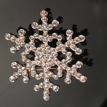 Crystal Snowflake Brooch Pin with Studded Crystals by HitMyNeed