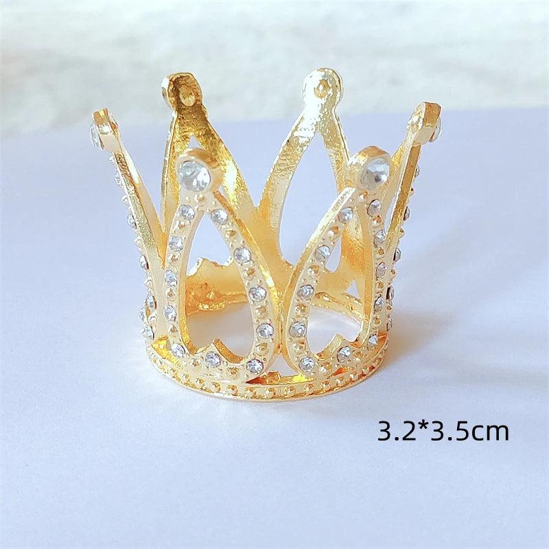 Crystal Studded Mini Crown Cake Topper gold-color-1 by HitMyNeed