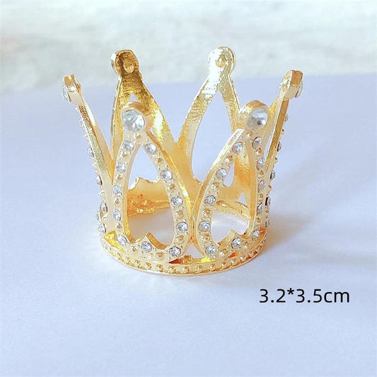 Crystal Studded Mini Crown Cake Topper gold-color-1 by HitMyNeed