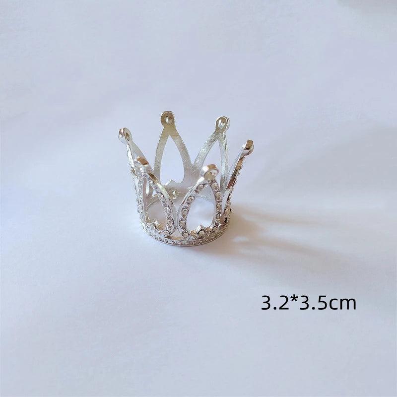 Crystal Studded Mini Crown Cake Topper silver-color-1 by HitMyNeed