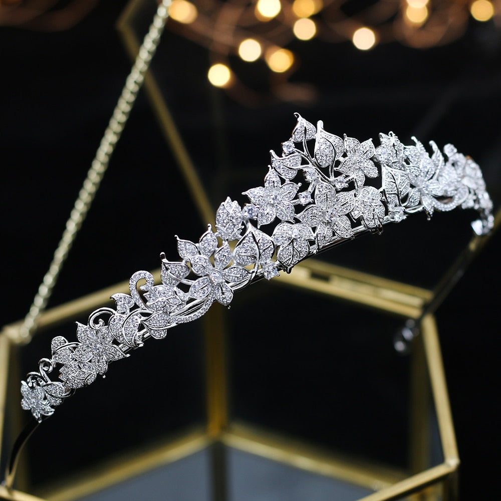 Cubic Zirconia Tiara Headband Wedding Hairpiece by HitMyNeed