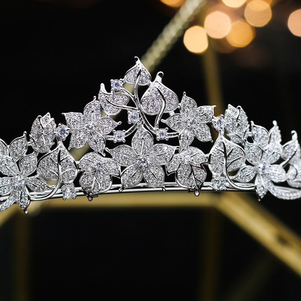 Cubic Zirconia Tiara Headband Wedding Hairpiece by HitMyNeed