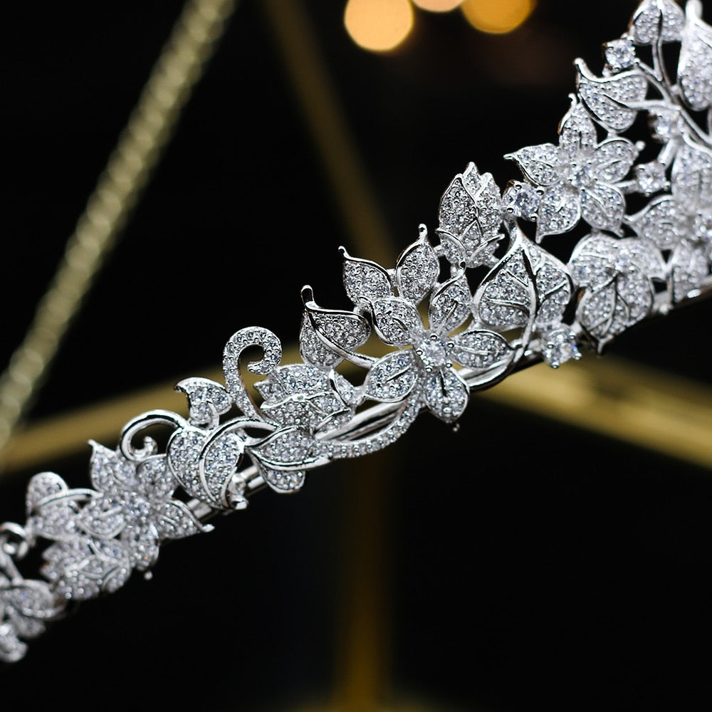 Cubic Zirconia Tiara Headband Wedding Hairpiece by HitMyNeed