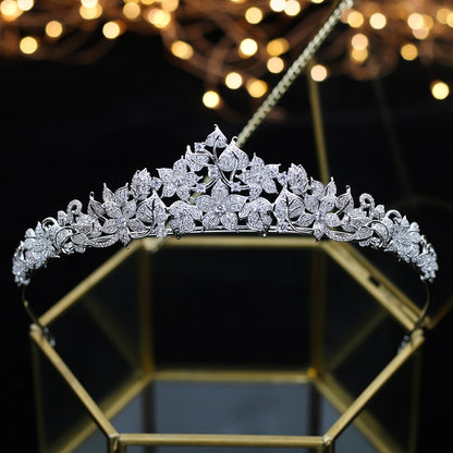 Cubic Zirconia Tiara Headband Wedding Hairpiece by HitMyNeed