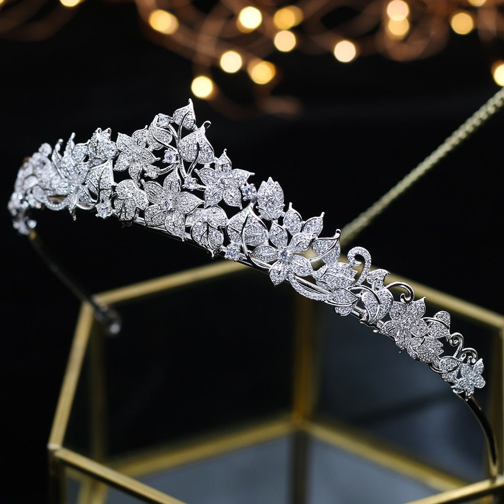 Cubic Zirconia Tiara Headband Wedding Hairpiece by HitMyNeed