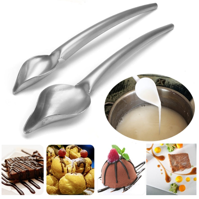 Culinary Sauce Spoons Set for Plate Decorating (2pcs) by HitMyNeed